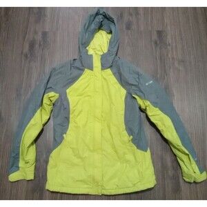 Columbia Omni Shield Windbreaker Womens Small Green Gray Full Zip Hooded Coat